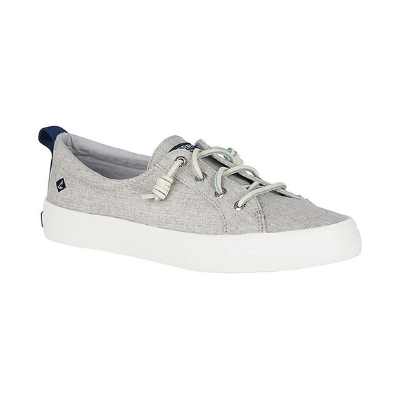 Sperry Shoes - SPERRY WOMEN'S CREST VIBE WASHED LINEN SNEAKER IN GREY